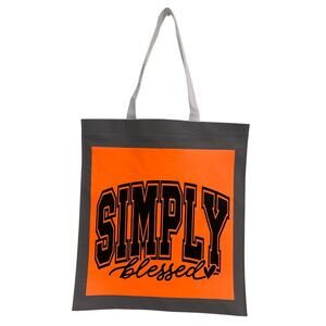 New Upcycled Hand Printed Simply Blessed God Bible Shopper Tote Bag